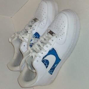 Air Force ones blue bandana men's 7 1/2